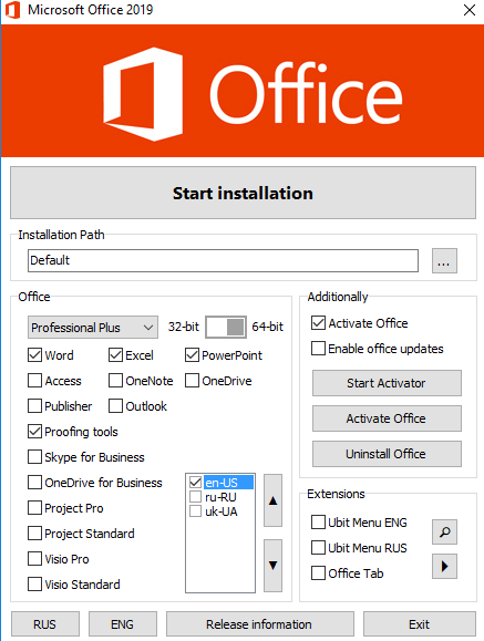 office professional plus 2019 download link